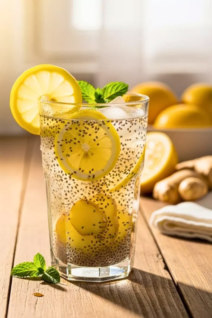 Limonada digestiva con chía